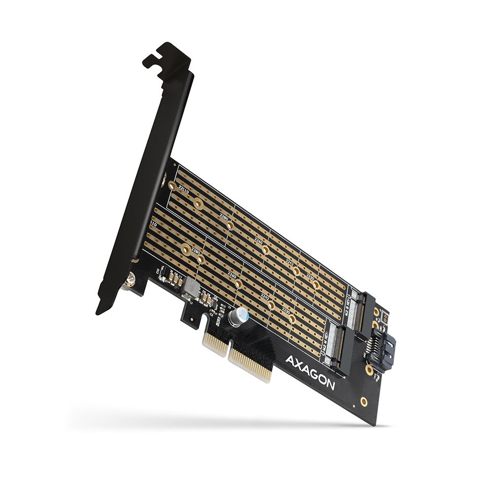 PCIe → M.2 NVME + M.2 SATA adapter