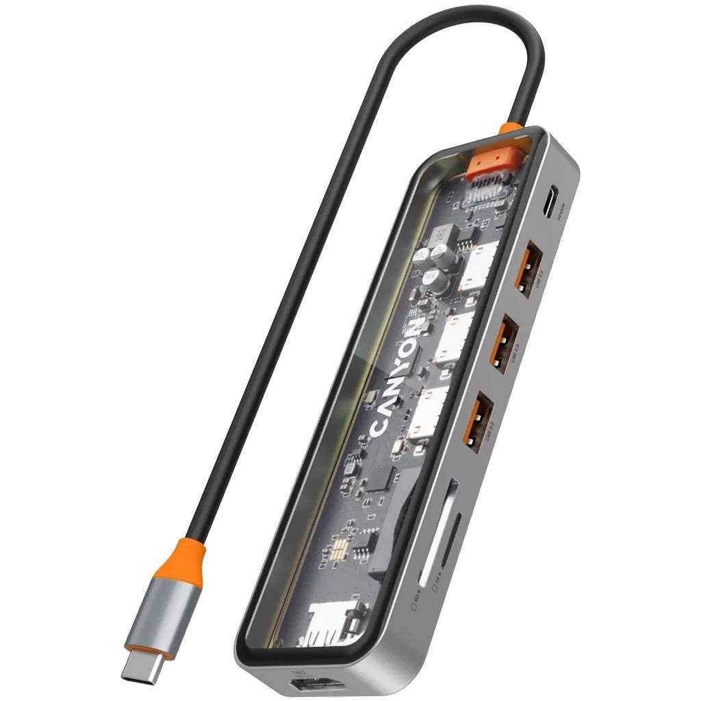 USB Type-C → 4K HDMI + 3db USB 3.0 + USB Type-C + kártyaolvasó