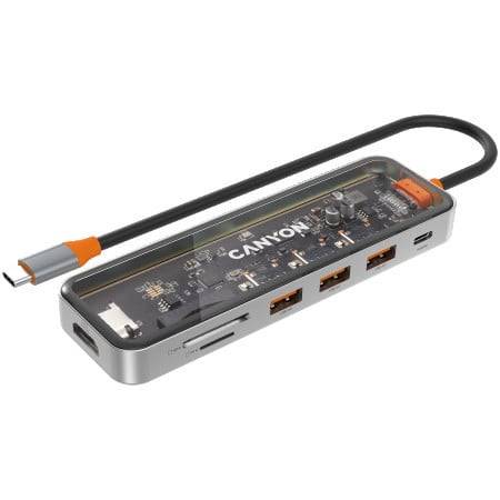USB Type-C → 4K HDMI + 3db USB 3.0 + USB Type-C + kártyaolvasó