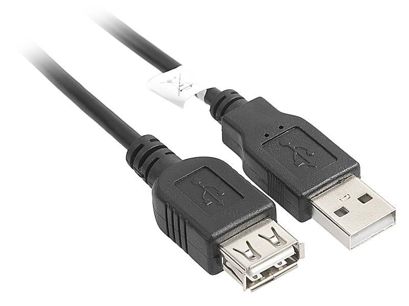 USB 2.0 hosszabbító kábel 1,8m fekete