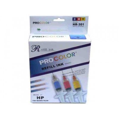 PROCOLOR univerzális HP töltő készlet 3 szín HR-301 (3x30ml)