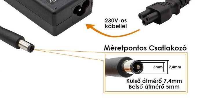 Dell 19.5V 3.34A 65W gyári adapter