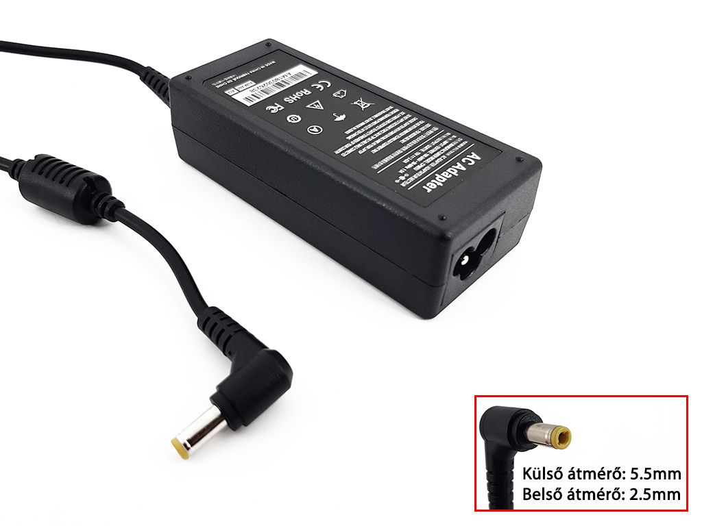 Asus, Toshiba, Fujitsu 19V 3.42A 65W utángyártott adapter