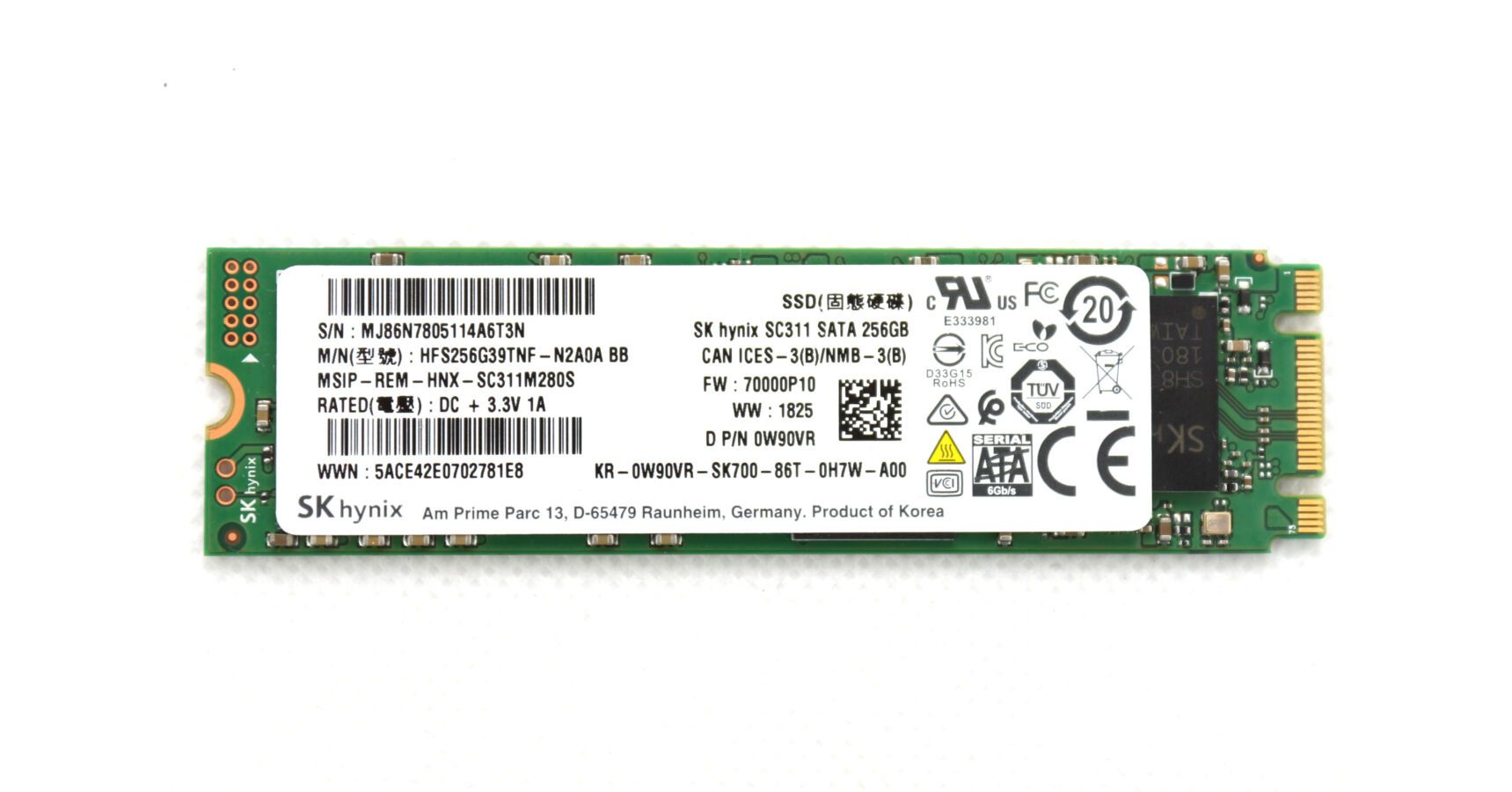 256GB M.2 (2280) Sata SSD