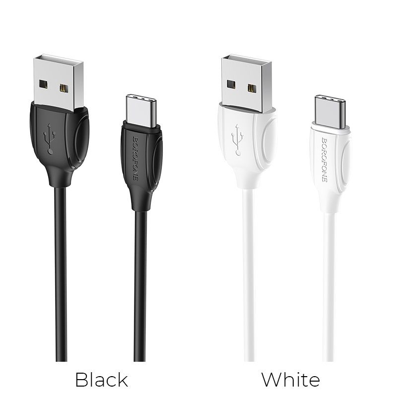 Borofonte BX19 USB → USB Type-C kábel 1m fekete (3A)