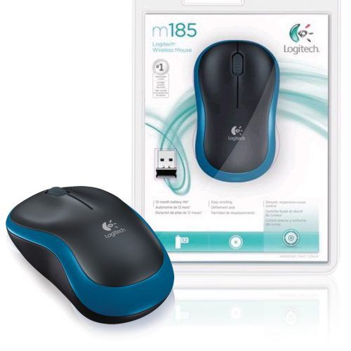 Logitech M185 vezeték nélküli egér, kék